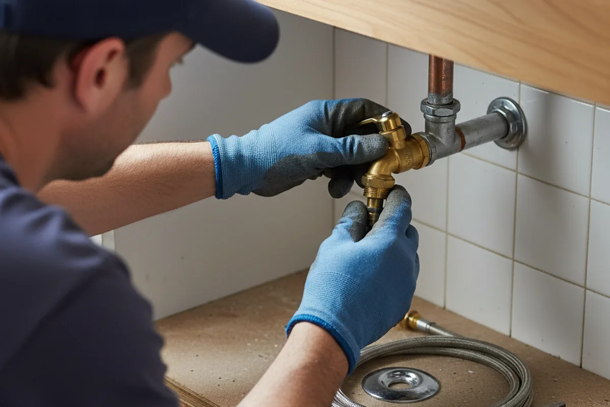 Shutoff valve and fitting work during Faucet and Fixture Repair in Abington